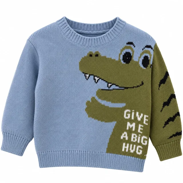 Kids’ Crocodile Knit Sweater 🐊💙