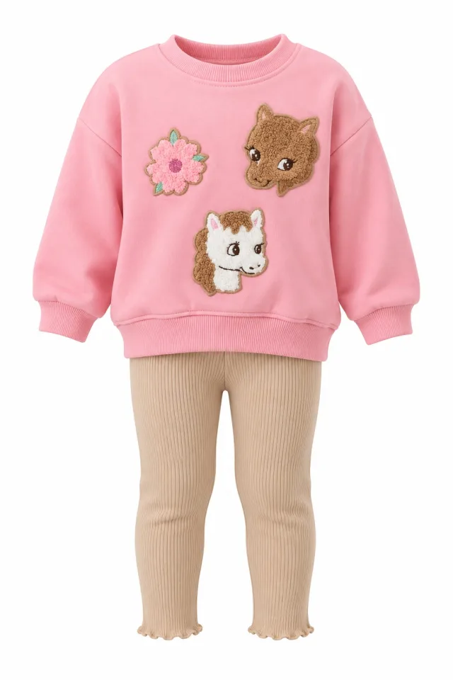 Baby Girls’ Pink Sweatshirt & Leggings Set