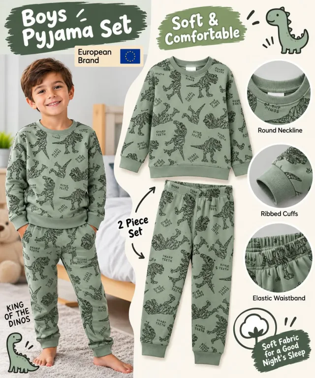 Boys’ Dinosaur Pyjama Set 🦖