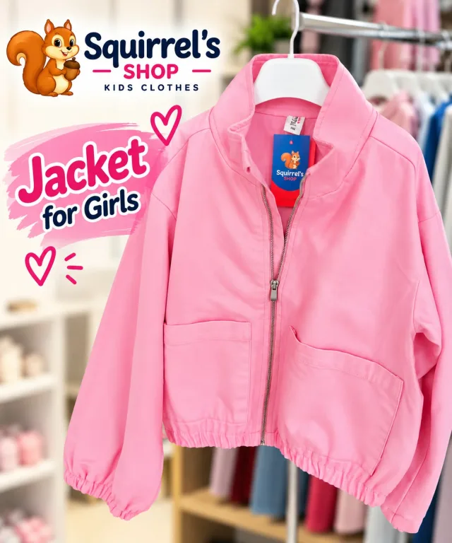 Pink Girls’ Jacket – Squirrel’s Shop
