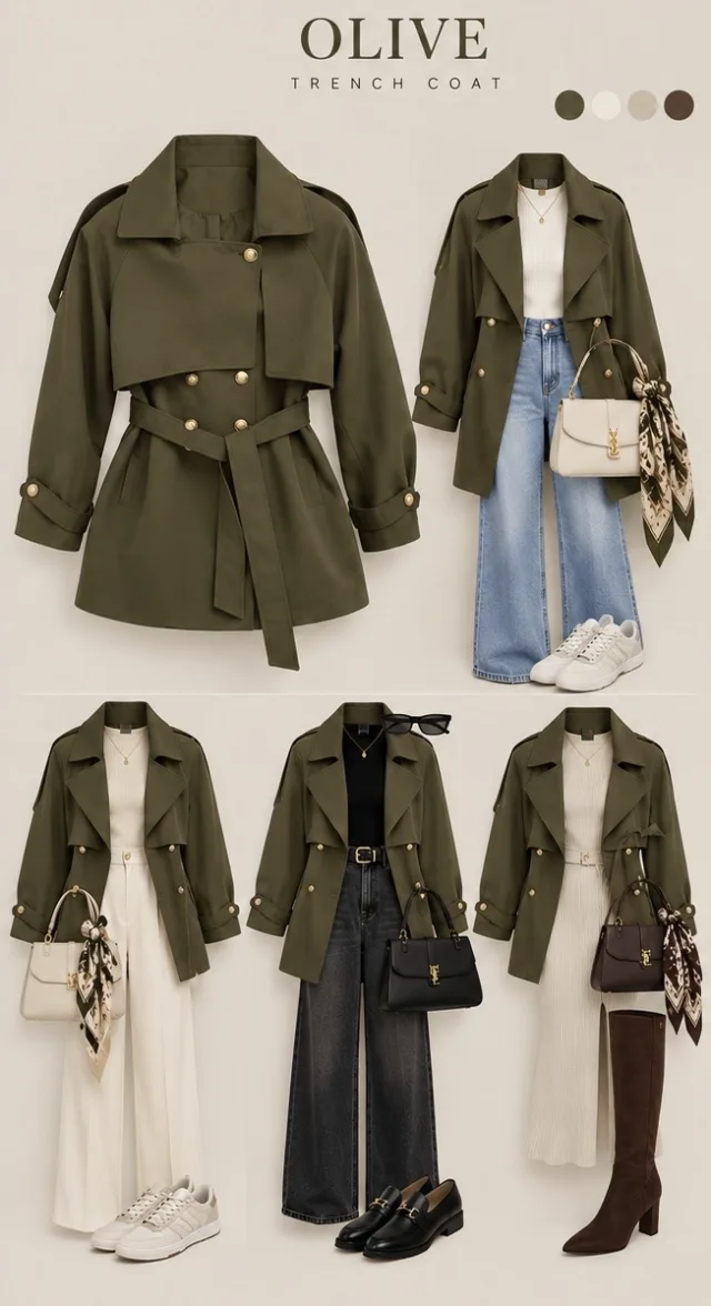 Olive trenchcoat