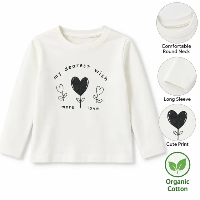Kiabi Girls’ Long-Sleeve T-Shirt – My Dearest Wish