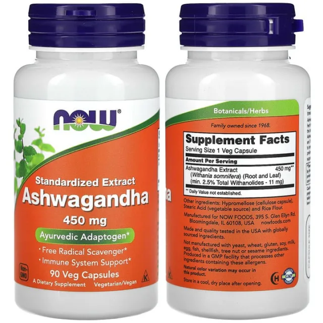 NOW Foods, Ashwagandha Extract, 450 mg, 90 Capsules