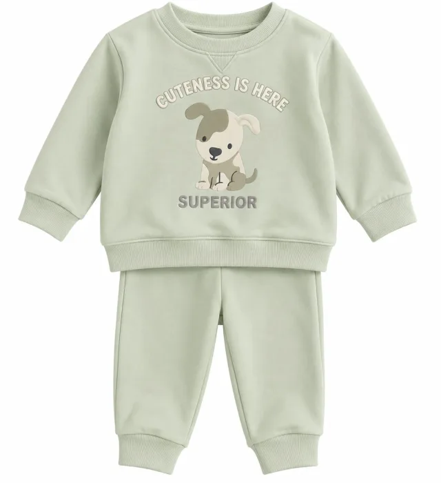 **Baby Boy Tracksuit – Cute Puppy Design 🐶**