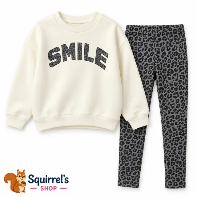 Leopard Print Sweatshirt & Leggings Set
