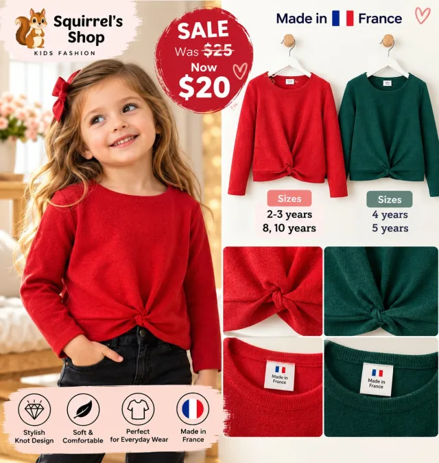 French Girls Knot-Front Sweater