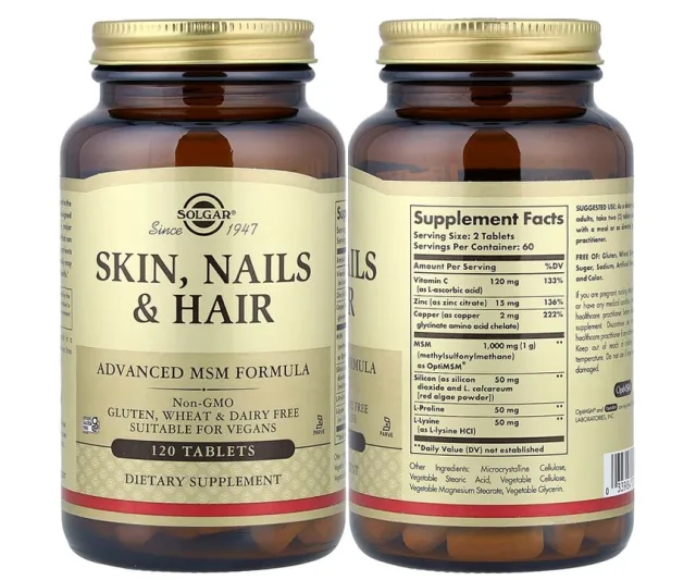 Solgar - Skin, Nails & Hair Advanced MSM Formula - 120 Tablets