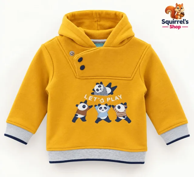  Mustard Yellow Hooded Sweatshirt for Kids