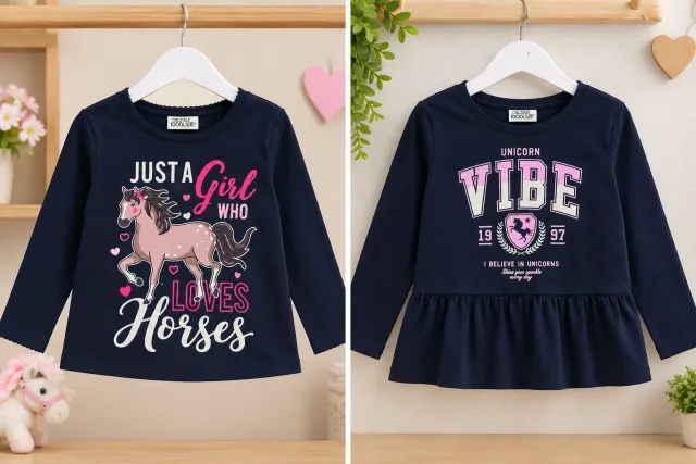 Girls’ Long-Sleeve T-Shirt, Girls’ Long-Sleeve Tunic Top