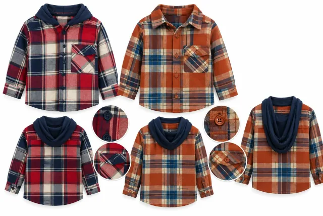 Plaid Hooded Shirts – 2 Colors