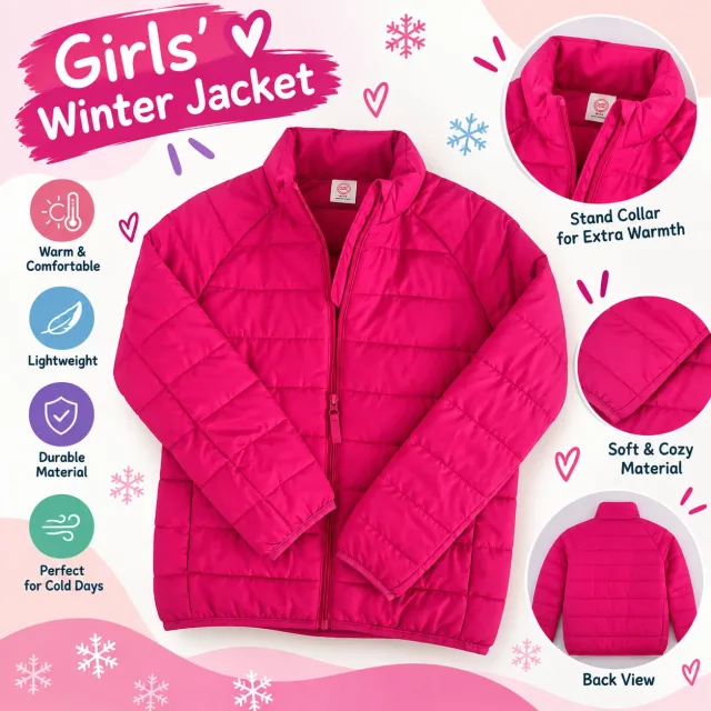 Girls’ Pink Quilted Jacket
