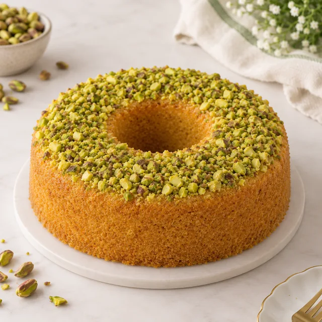 Pistachio Topped Cake