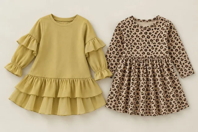  H&M Girls’ Long-Sleeve Ruffle Dress
