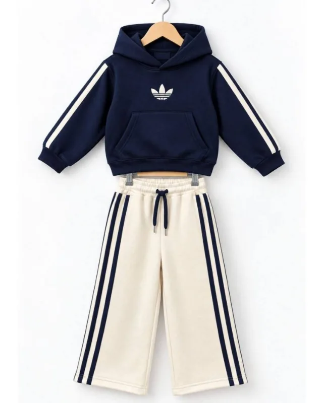 Kids Adidas Navy Blue Tracksuit – Off-White Pants