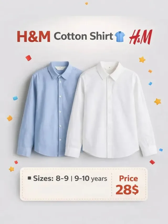  H&M Light Pink Shirt 🌸,H&M Light Blue Shirt,H&M White Shirt 🤍