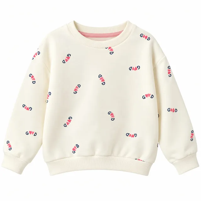 Girls’ Ivory Sweatshirt – Made in France