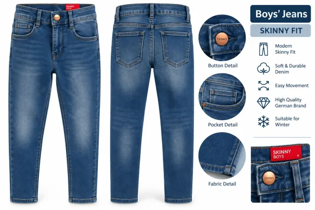  Okaïdi France Boys’ Blue Skinny Jeans