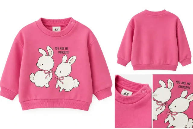 H&M Pink Bunny Sweatshirt