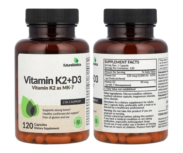 Futurebiotics - Vitamin K2 + D3 - 120 Capsules