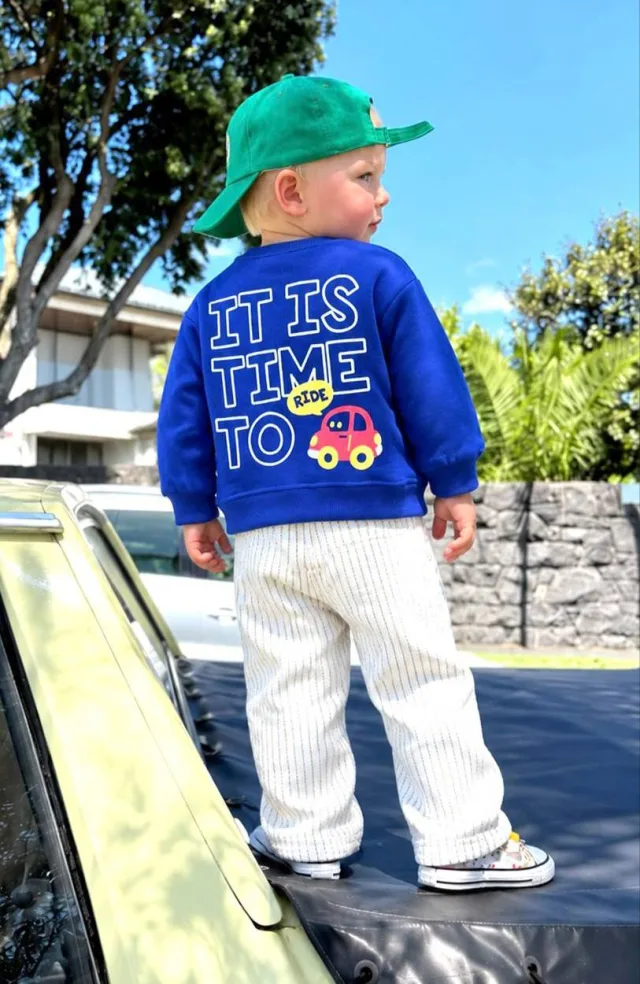 Kids Car Print Set – Indigo Blue
